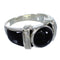 Southwest Genuine Sterling Silver And Jet Ring Size 6 VX59794